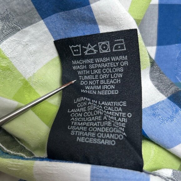 Robert Graham Slide Green Blue L/S Button Up Shirt Men's Flip Cuffs Size XL - Picture 14 of 15